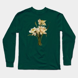 Double Narcissi Spring Flower Daffodil Bouquet Cut Out Long Sleeve T-Shirt